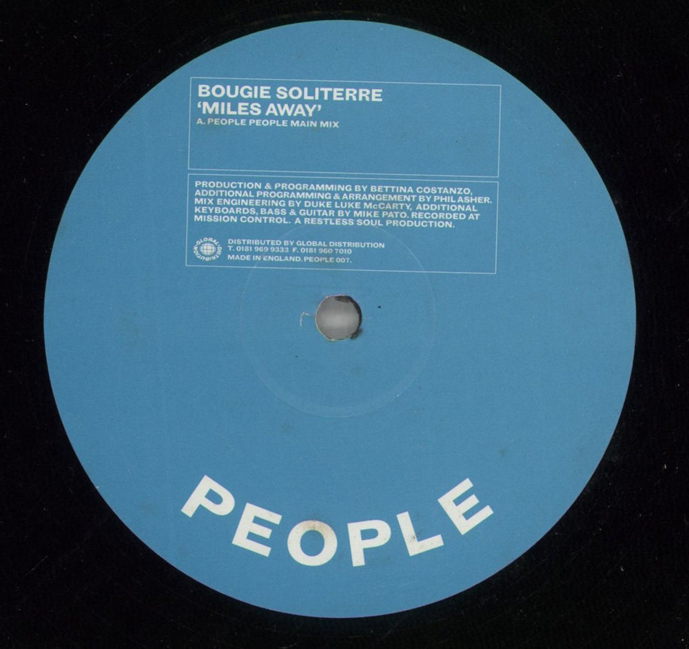 Bougie Soliterre Miles Away UK 12" vinyl single (12 inch record / Maxi-single) PEOPLE007