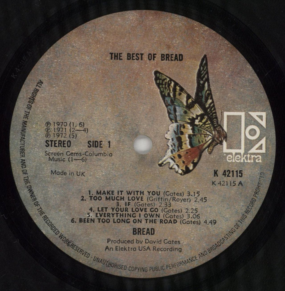 Bread The Best Of Bread UK vinyl LP album (LP record) RDBLPTH236335