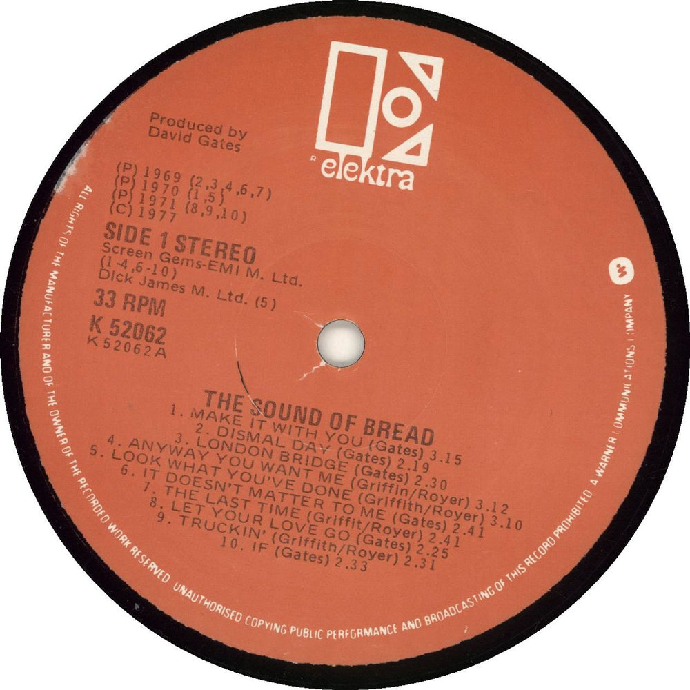 Bread The Sound Of Bread German vinyl LP album (LP record)