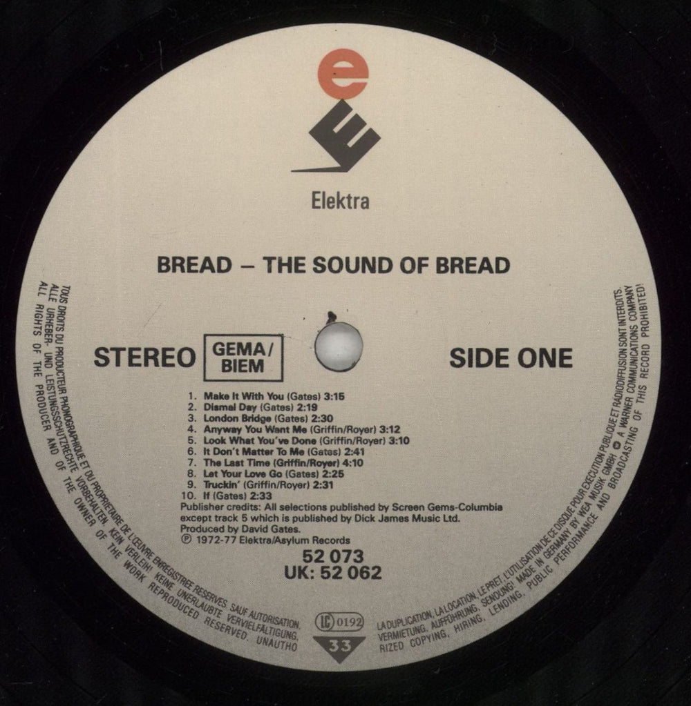 Bread The Sound Of Bread German vinyl LP album (LP record) RDBLPTH876666