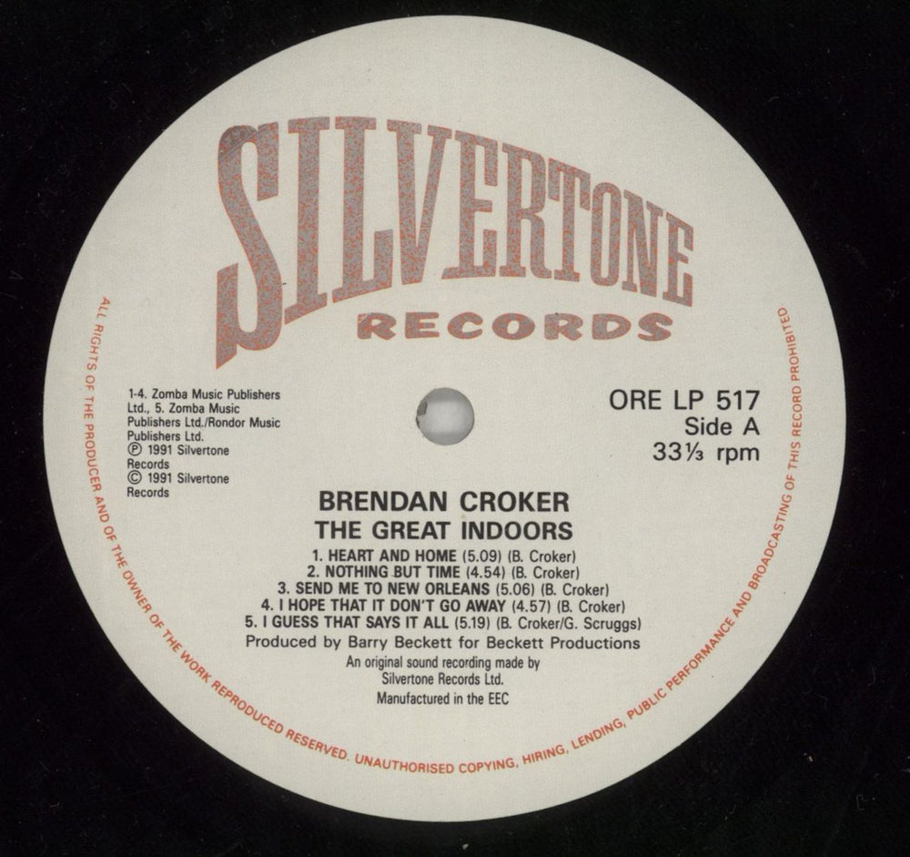 Brendan Croker The Great Indoors UK vinyl LP album (LP record) BB7LPTH510907