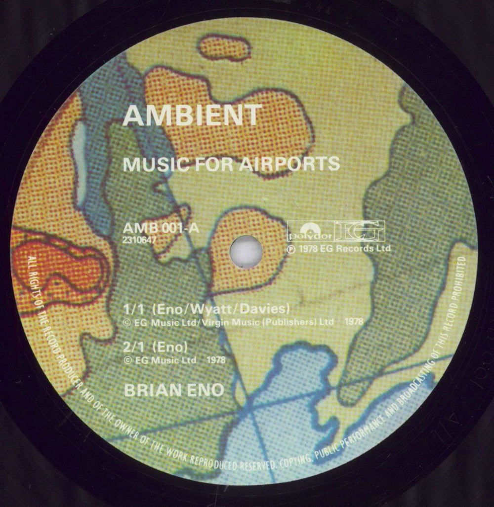 Brian Eno Ambient #1 Music For Airports - VG UK vinyl LP album (LP record) ENOLPAM833951