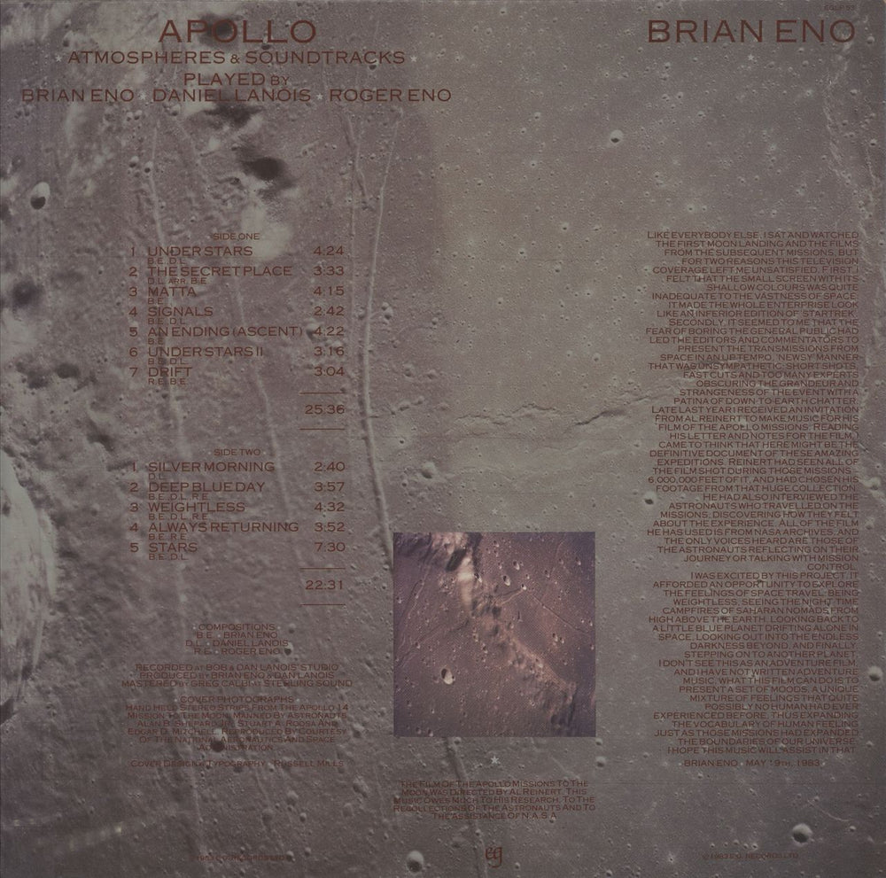 Brian Eno Apollo - 1st UK vinyl LP album (LP record) 5012985305310