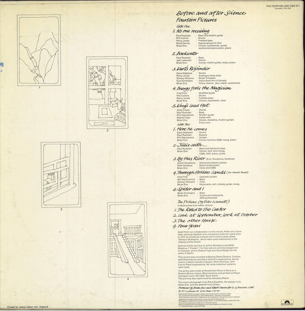 Brian Eno Before And After Science - EX UK vinyl LP album (LP record)