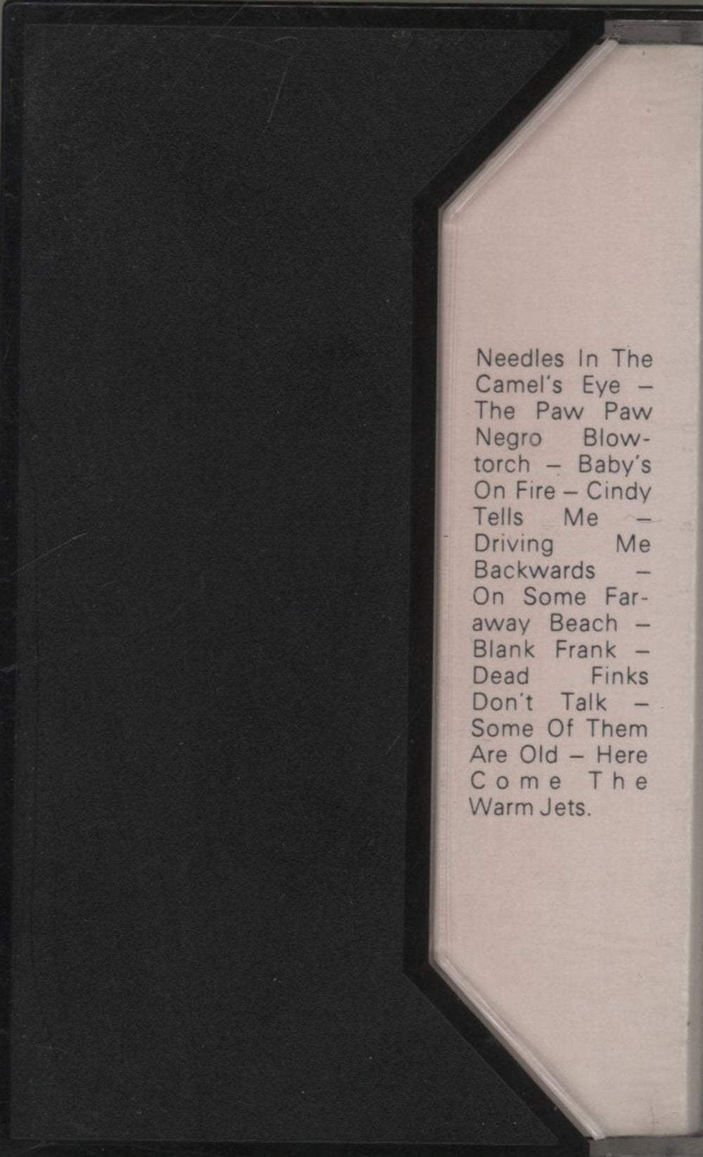 Brian Eno Here Comes The Warm Jets - 1st UK cassette album