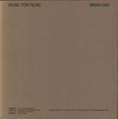 Brian Eno Music For Films - Promo UK vinyl LP album (LP record) EGM1
