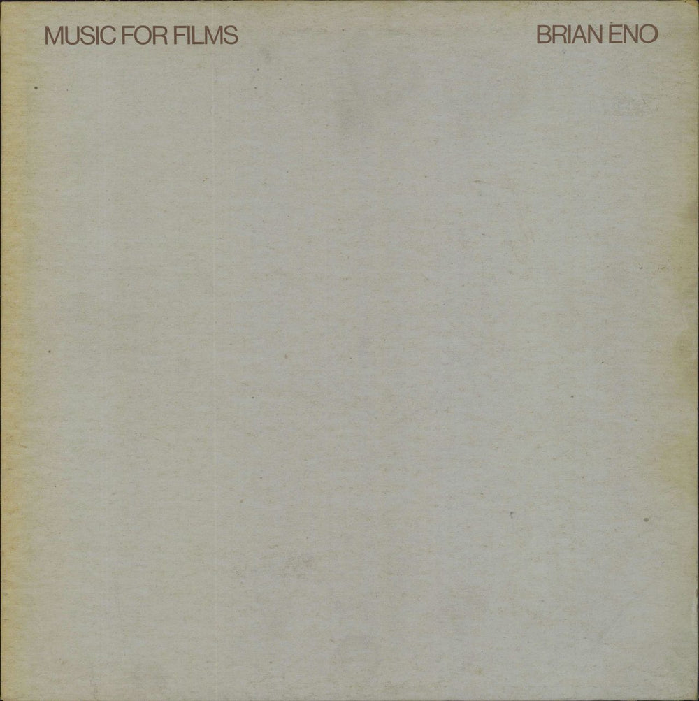 Brian Eno Music For Films UK vinyl LP album (LP record) EGED5