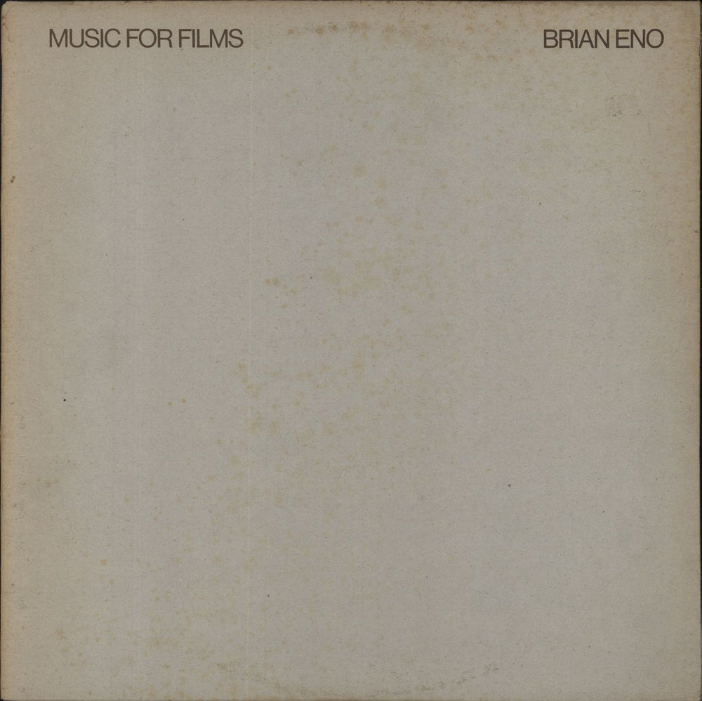 Brian Eno Music For Films - VG UK vinyl LP album (LP record) 2310623