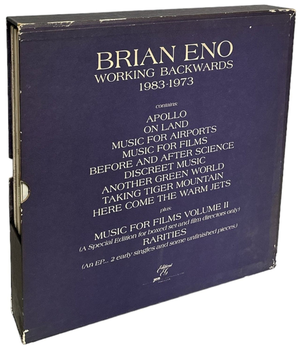 Brian Eno Working Backwards 1983-1973 US Vinyl Box Set