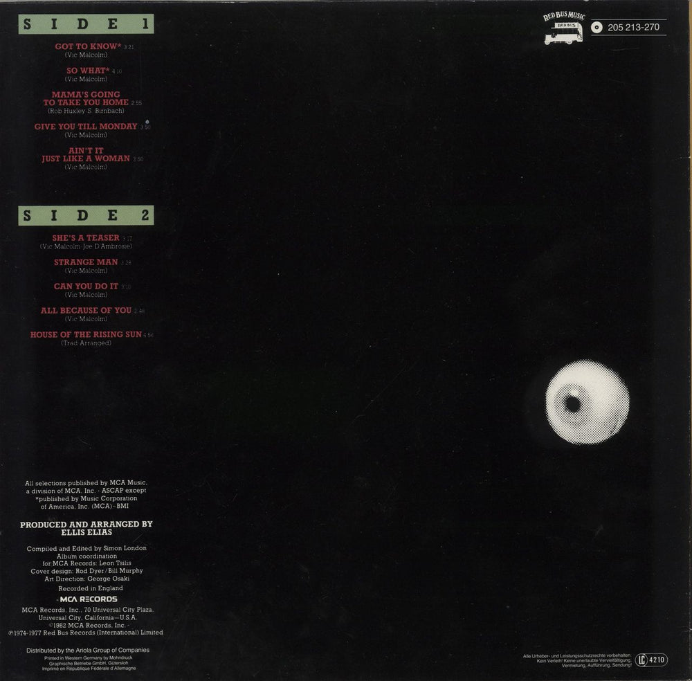 Brian Johnson Strange Man German vinyl LP album (LP record)