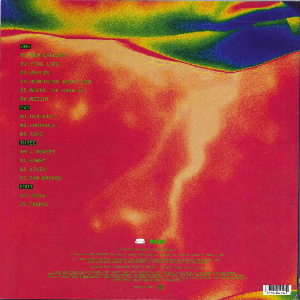 Brockhampton Iridescence - Clear Vinyl US 2-LP vinyl record set (Double LP Album) 190759043912