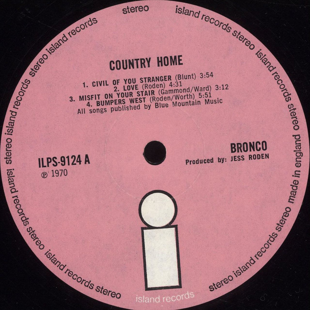 Bronco Country Home - 1st - VG UK vinyl LP album (LP record) NBOLPCO703988