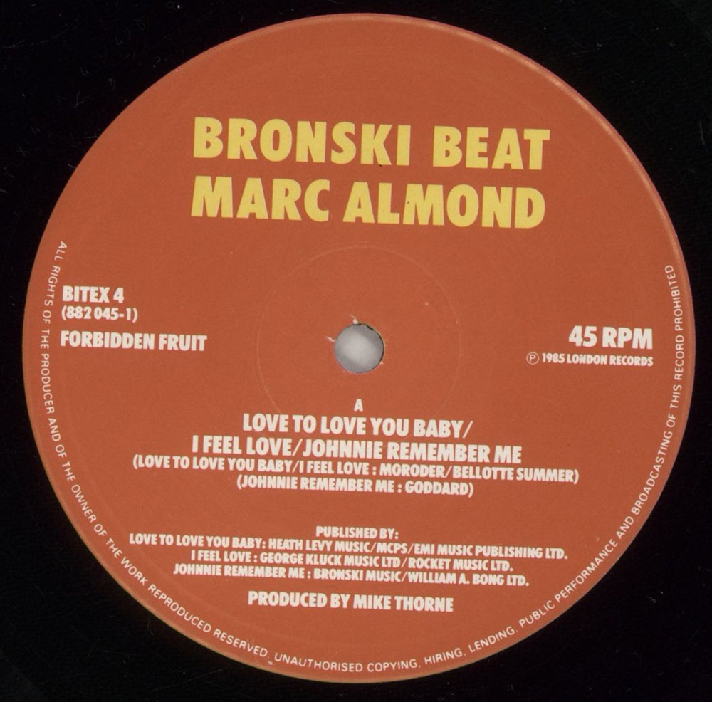 Bronski Beat I Feel Love UK 12" vinyl single (12 inch record / Maxi-single) BSK12IF16671