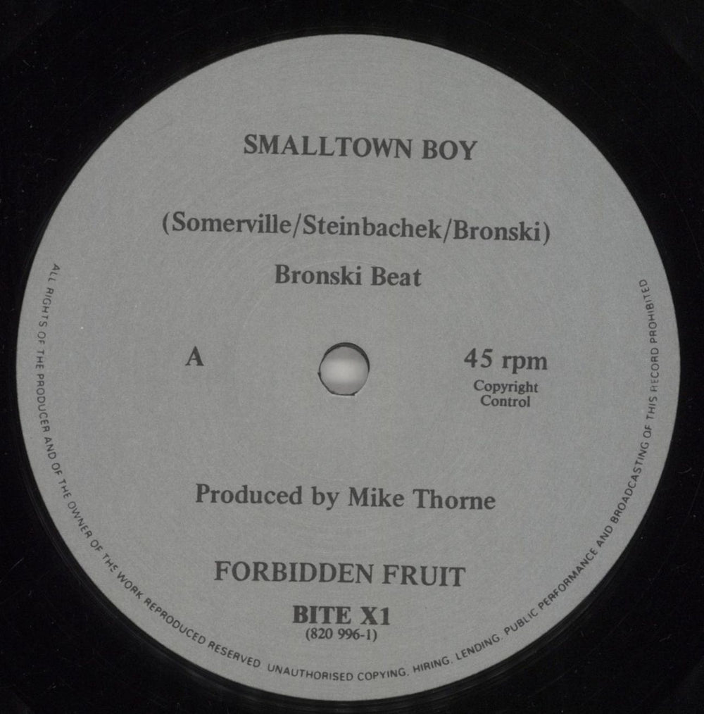 Bronski Beat Smalltown Boy - 2nd UK 12" vinyl single (12 inch record / Maxi-single) BSK12SM859952