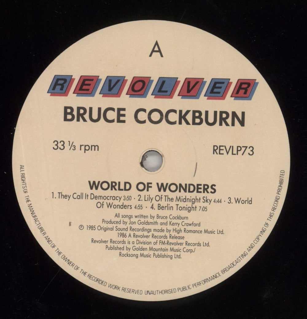 Bruce Cockburn World Of Wonders UK vinyl LP album (LP record) BUKLPWO810102