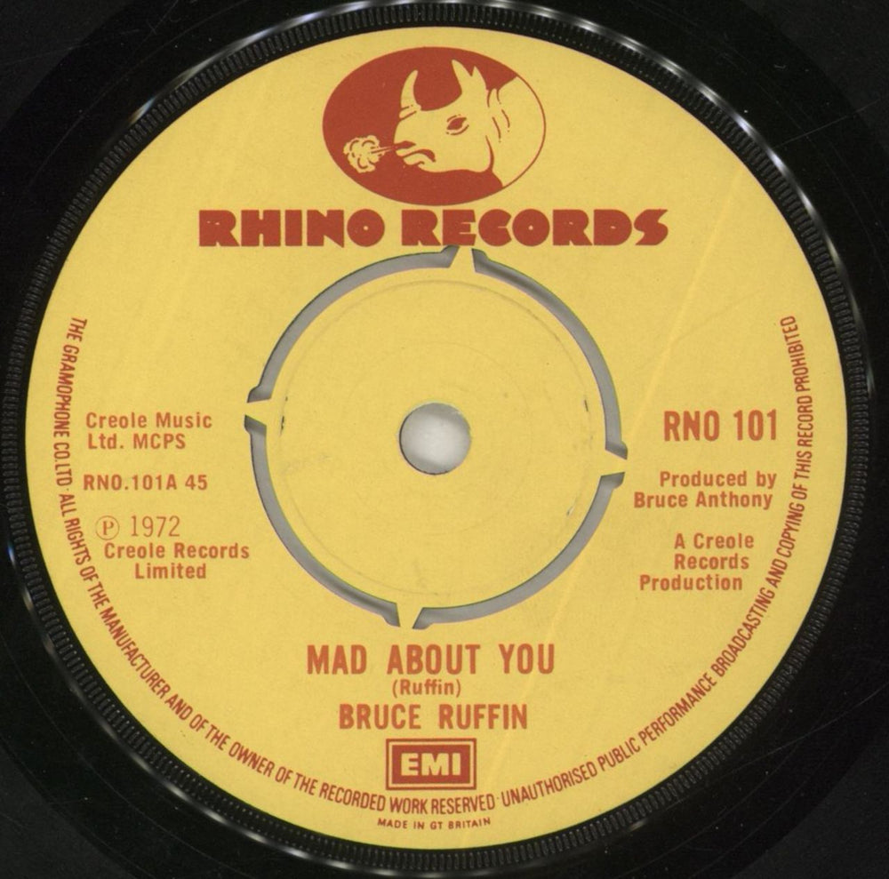 Bruce Ruffin Mad About You - 4pr UK 7" vinyl single (7 inch record / 45) RNO101
