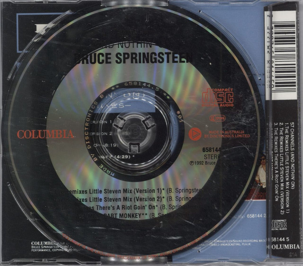 Bruce Springsteen 57 Channels (And Nothin' On): The Remixes Australian CD single (CD5 / 5") 9399765814450