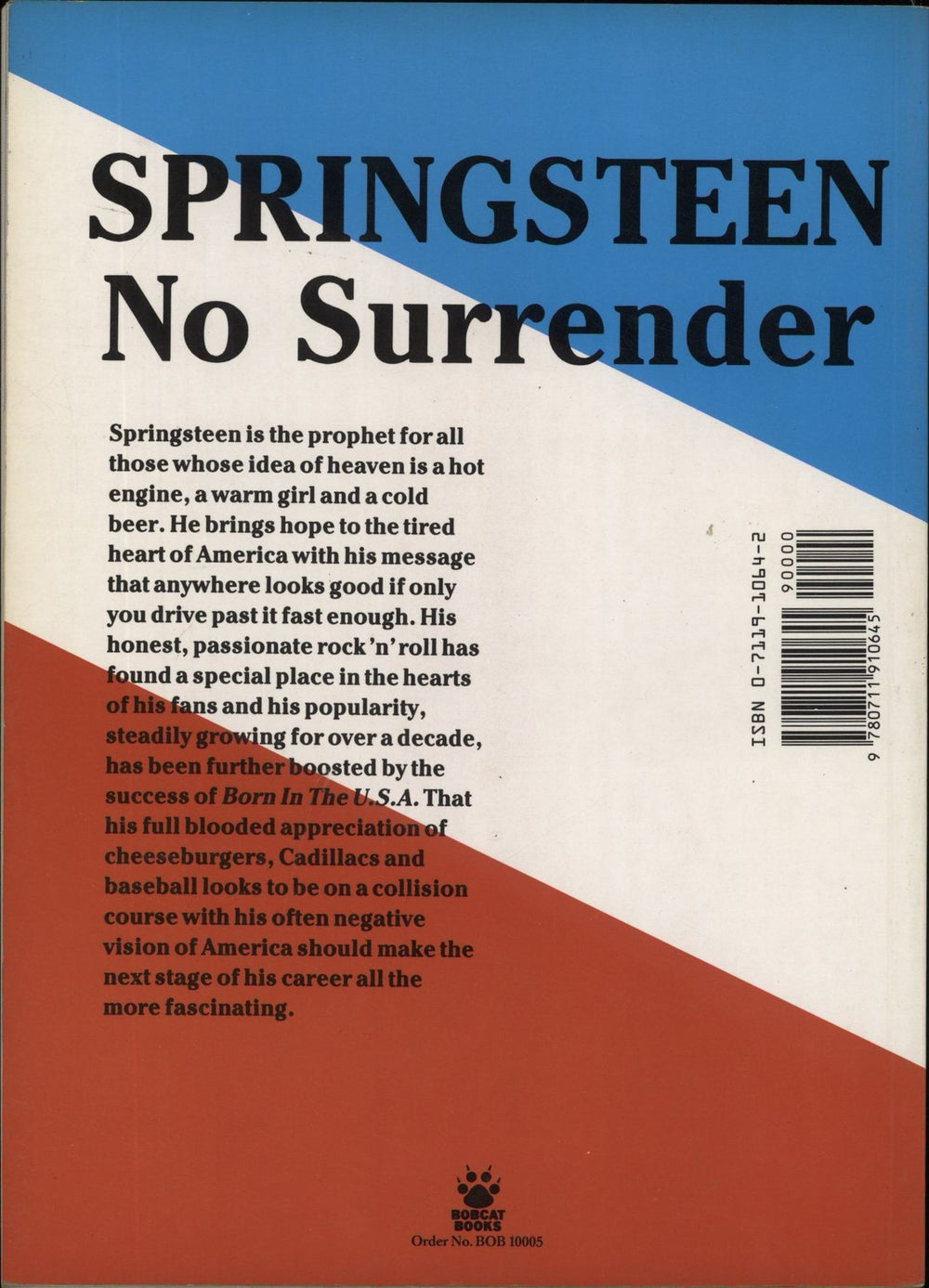 Bruce Springsteen No Surrender UK book