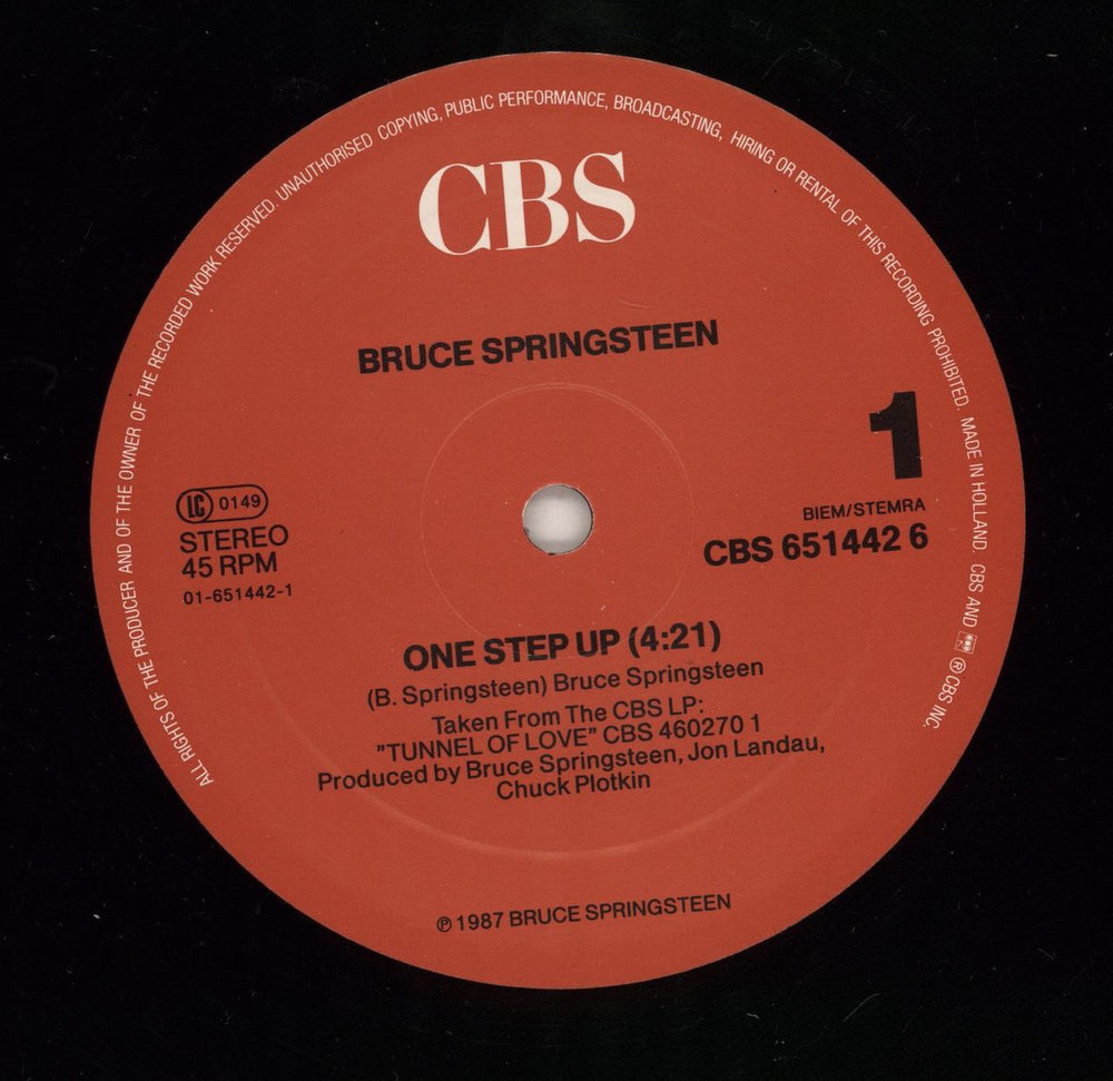 Bruce Springsteen One Step Up Dutch 12" vinyl single (12 inch record / Maxi-single) SPR12ON71432