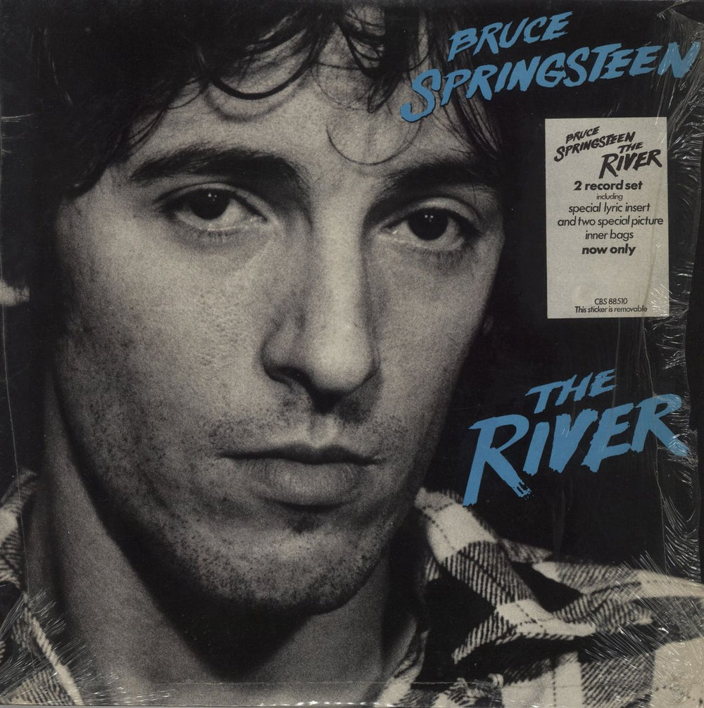 Bruce Springsteen The River + Lyric Insert - Shrink UK 2-LP vinyl record set (Double LP Album) 88510