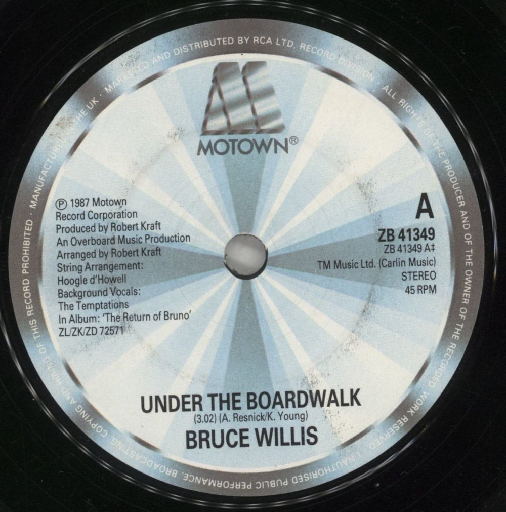 Bruce Willis Under The Boardwalk UK 7" vinyl single (7 inch record / 45) BSW07UN509238