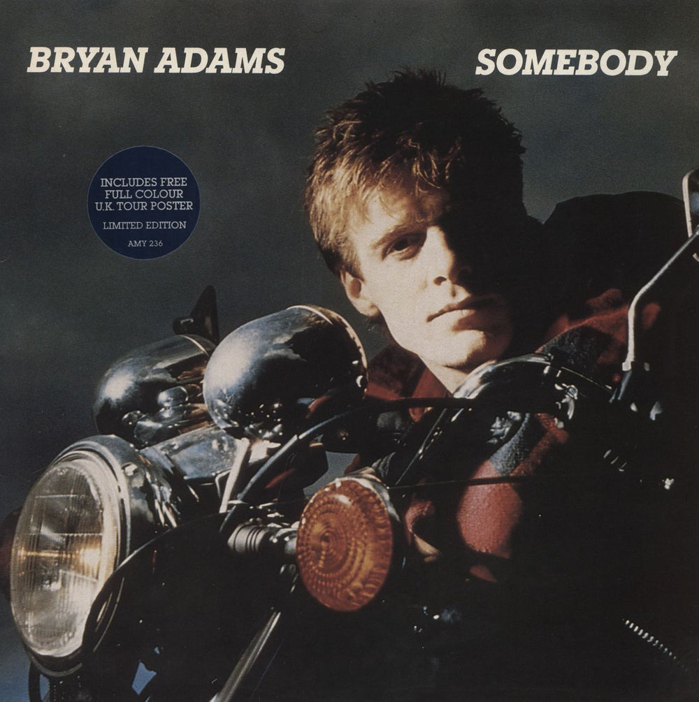 Bryan Adams Somebody + Poster UK 12" vinyl single (12 inch record / Maxi-single) AMY236