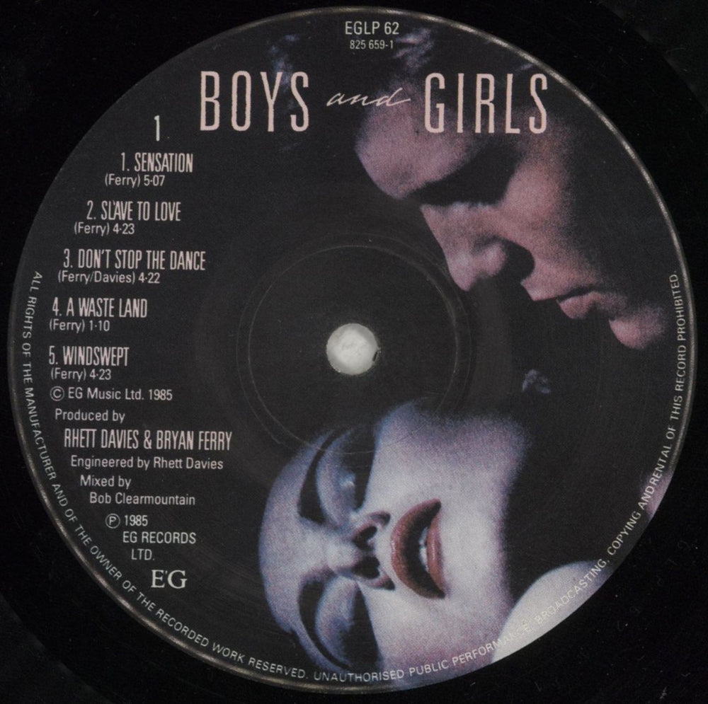 Bryan Ferry Boys And Girls - EX UK Promo vinyl LP album (LP record) FERLPBO613663