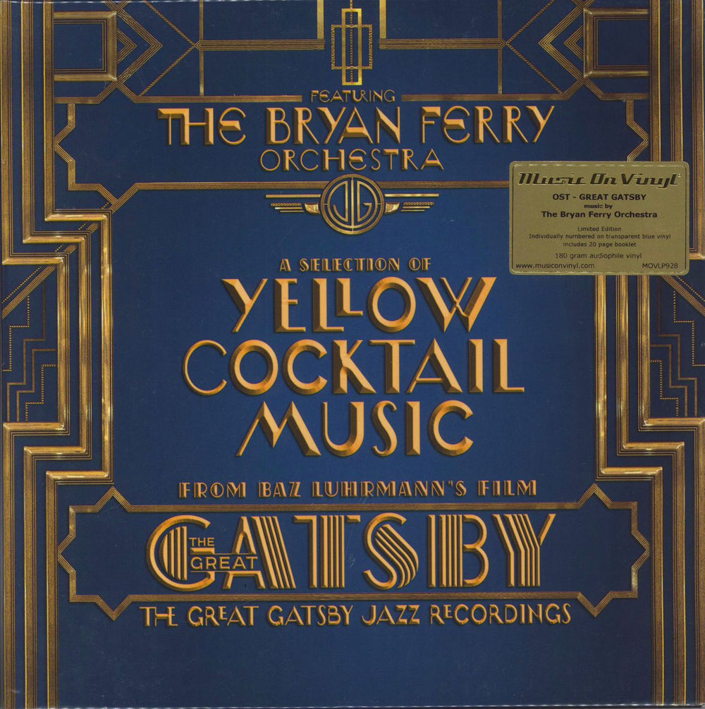 Bryan Ferry The Great Gatsby Jazz Recordings - 180 Gram Blue Vinyl UK vinyl LP album (LP record) MOVLP928