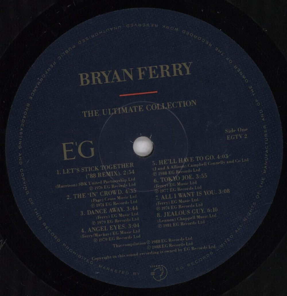 Bryan Ferry The Ultimate Collection - glossy p/s UK vinyl LP album (LP record) FERLPTH835526