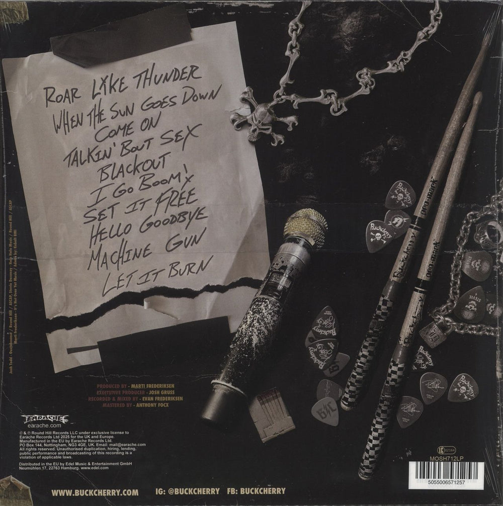 Buckcherry Roar Like Thunder - Mustard Vinyl - Sealed UK vinyl LP album (LP record) 5055006571257