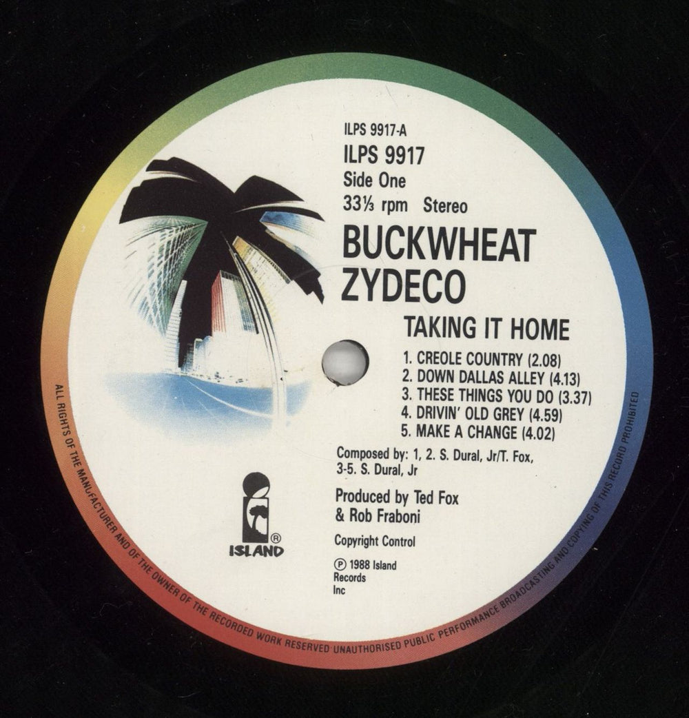 Buckwheat Zydeco Taking It Home UK vinyl LP album (LP record) ZYDLPTA498262