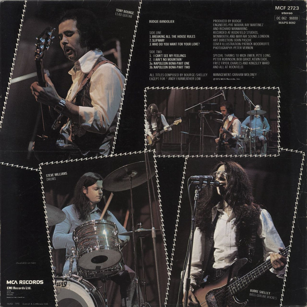 Budgie Bandolier - EX UK vinyl LP album (LP record)