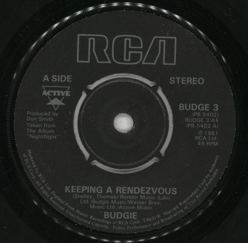 Budgie Keeping A Rendezvous UK 7" vinyl single (7 inch record / 45) BUD07KE596374