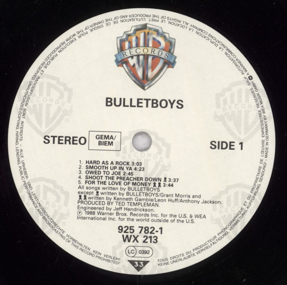 Bullet Boys Bullet Boys - Promo Stickered UK Promo vinyl LP album (LP record) ULBLPBU840170