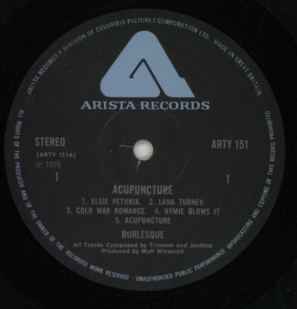 Burlesque Acupuncture - Shrink UK vinyl LP album (LP record) B9RLPAC863769