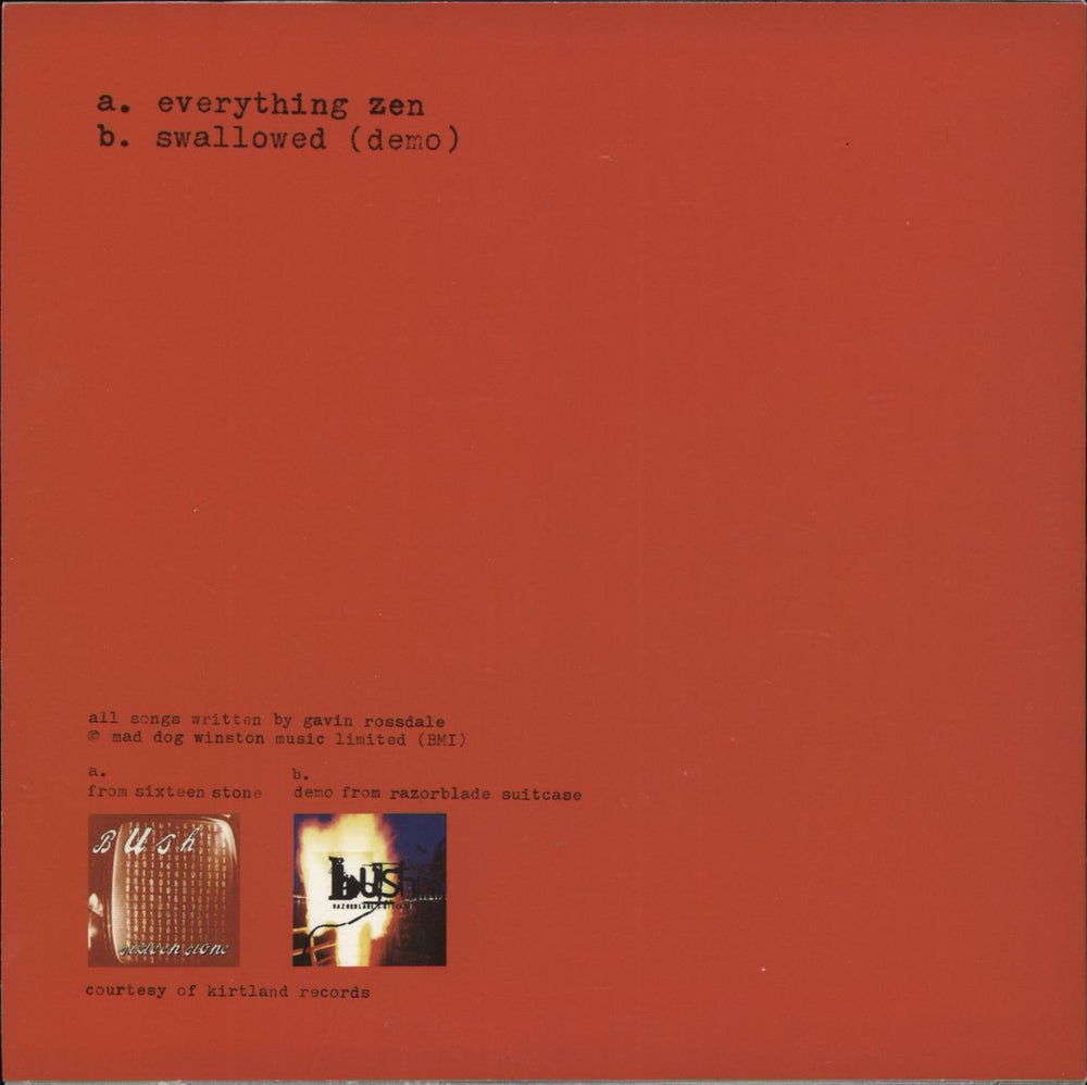 Bush Everything Zen - White Vinyl US 7" vinyl single (7 inch record / 45)