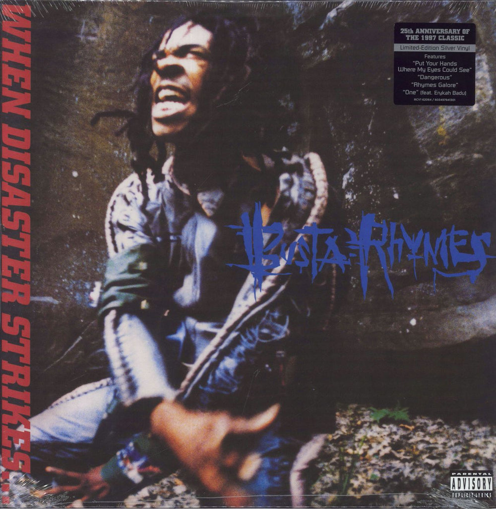 Busta Rhymes When Disaster Strikes...: 25th Anniversary - Silver Vinyl - Sealed UK 2-LP vinyl record set (Double LP Album) RCV1 62064 / 603497841301