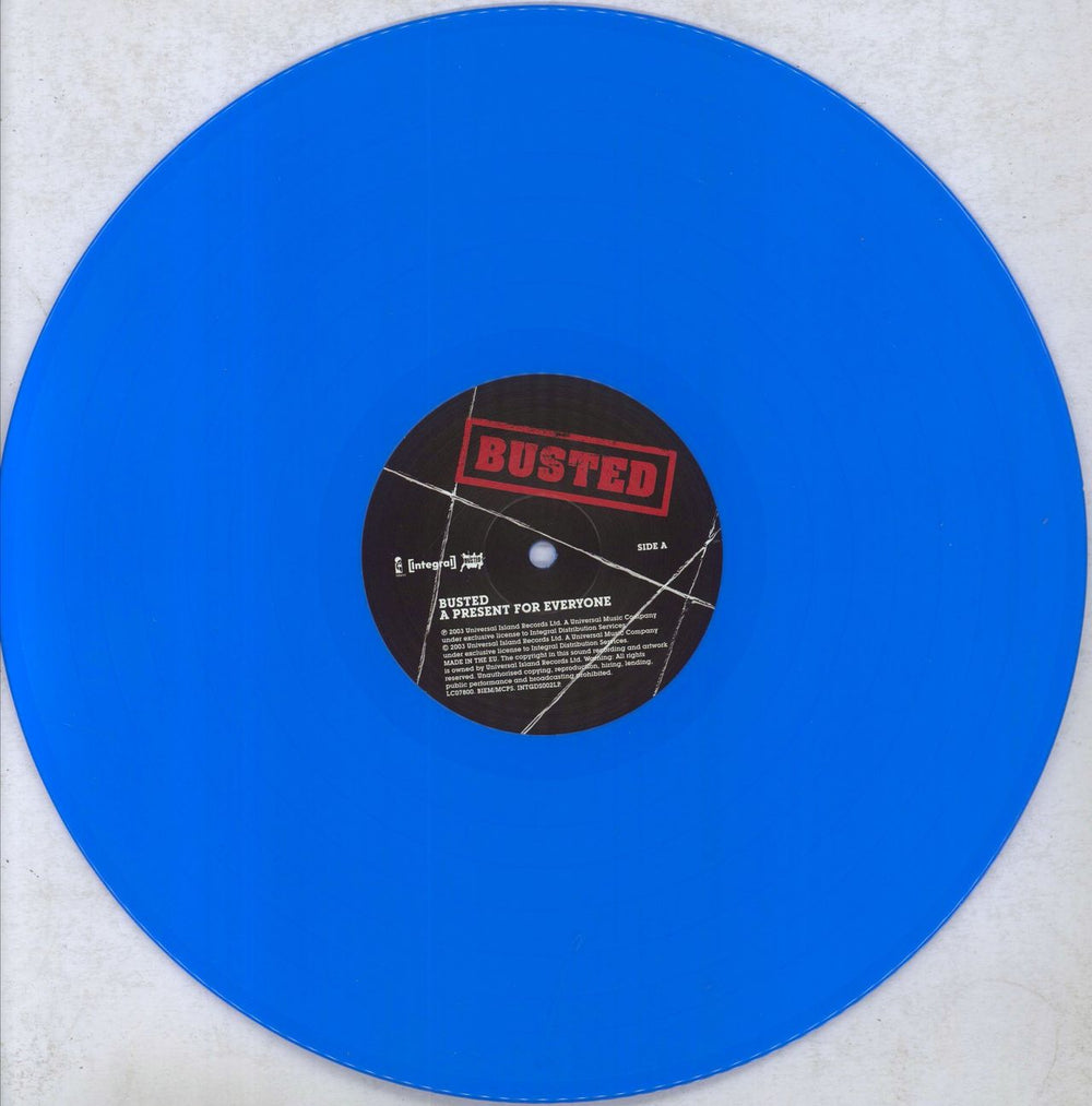 Busted A Present For Everyone - Blue Vinyl UK vinyl LP album (LP record) BSDLPAP840465