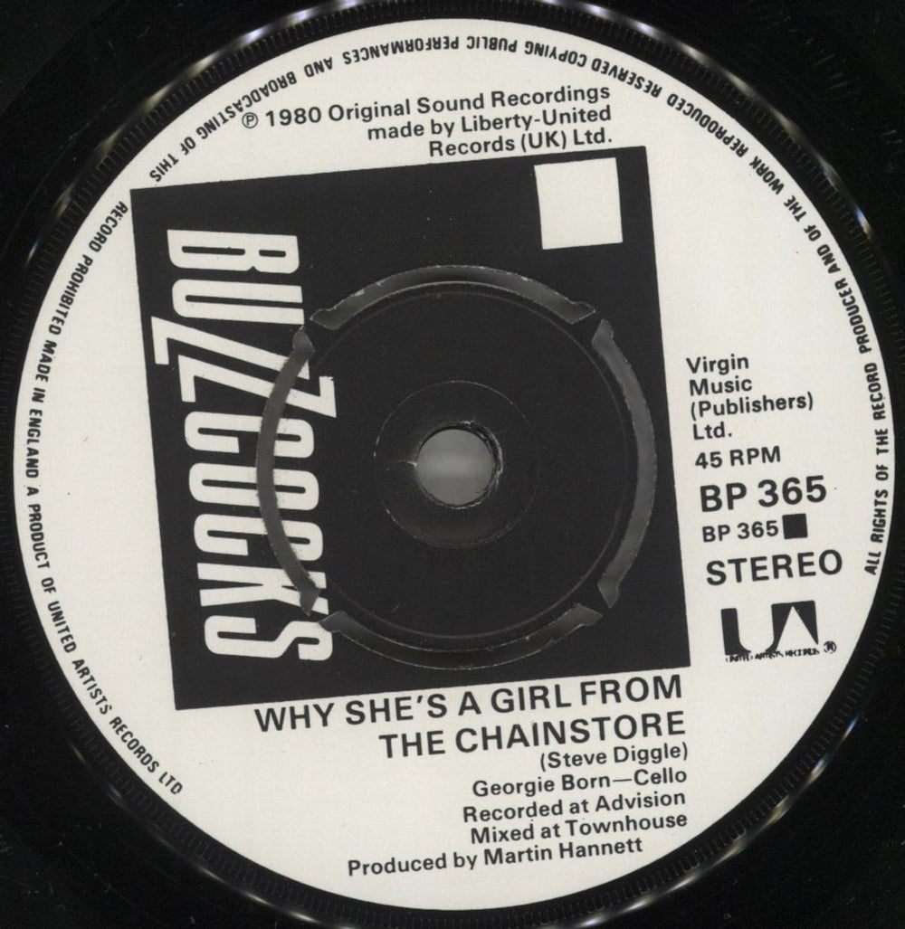 Buzzcocks Are Everything / Why She's A Girl From The Chainstore - Reversed Sleeve UK 7" vinyl single (7 inch record / 45) BUZ07AR106196