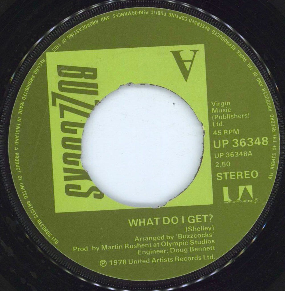 Buzzcocks What Do I Get - Jukebox UK 7" vinyl single (7 inch record / 45) UP36348