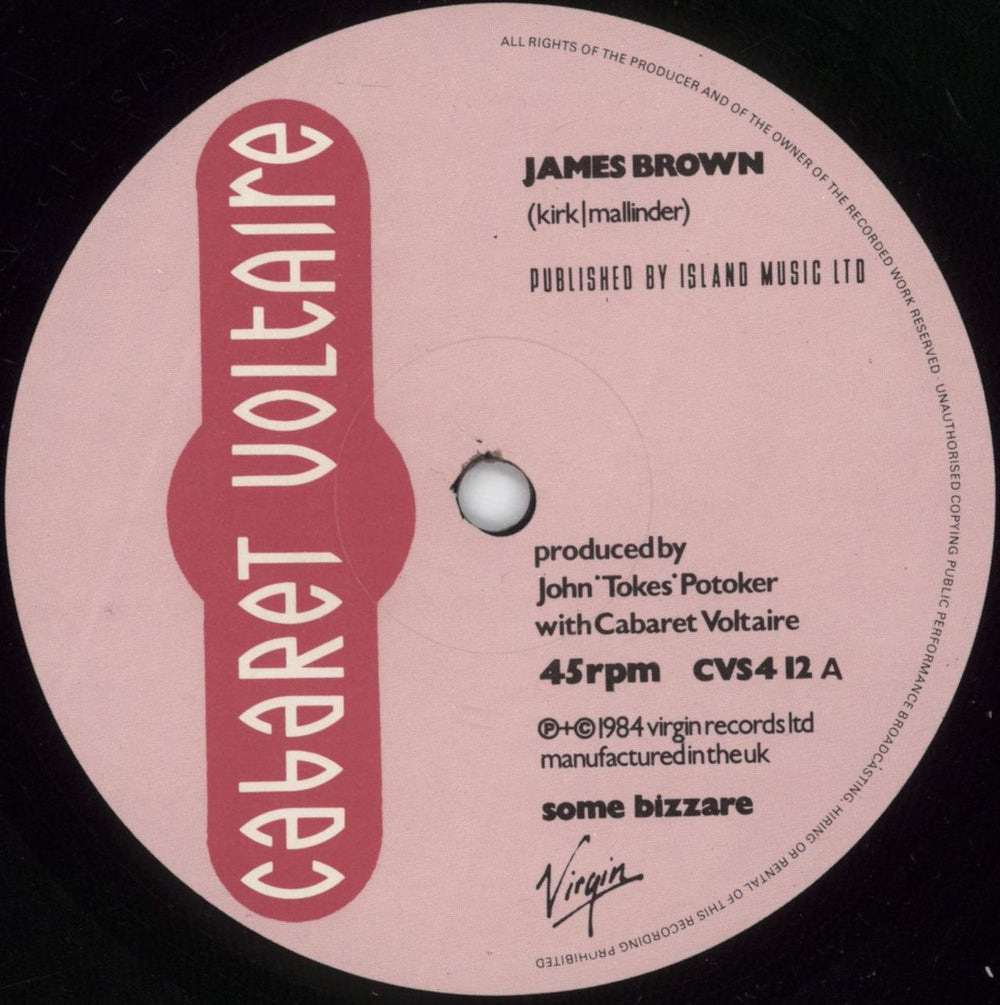 Cabaret Voltaire James Brown UK 12" vinyl single (12 inch record / Maxi-single) VOL12JA280170