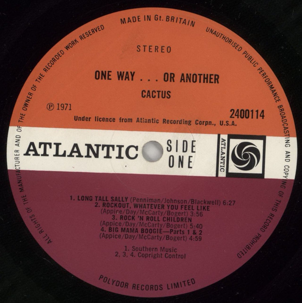 Cactus One Way....Or Another UK vinyl LP album (LP record) CUSLPON866115