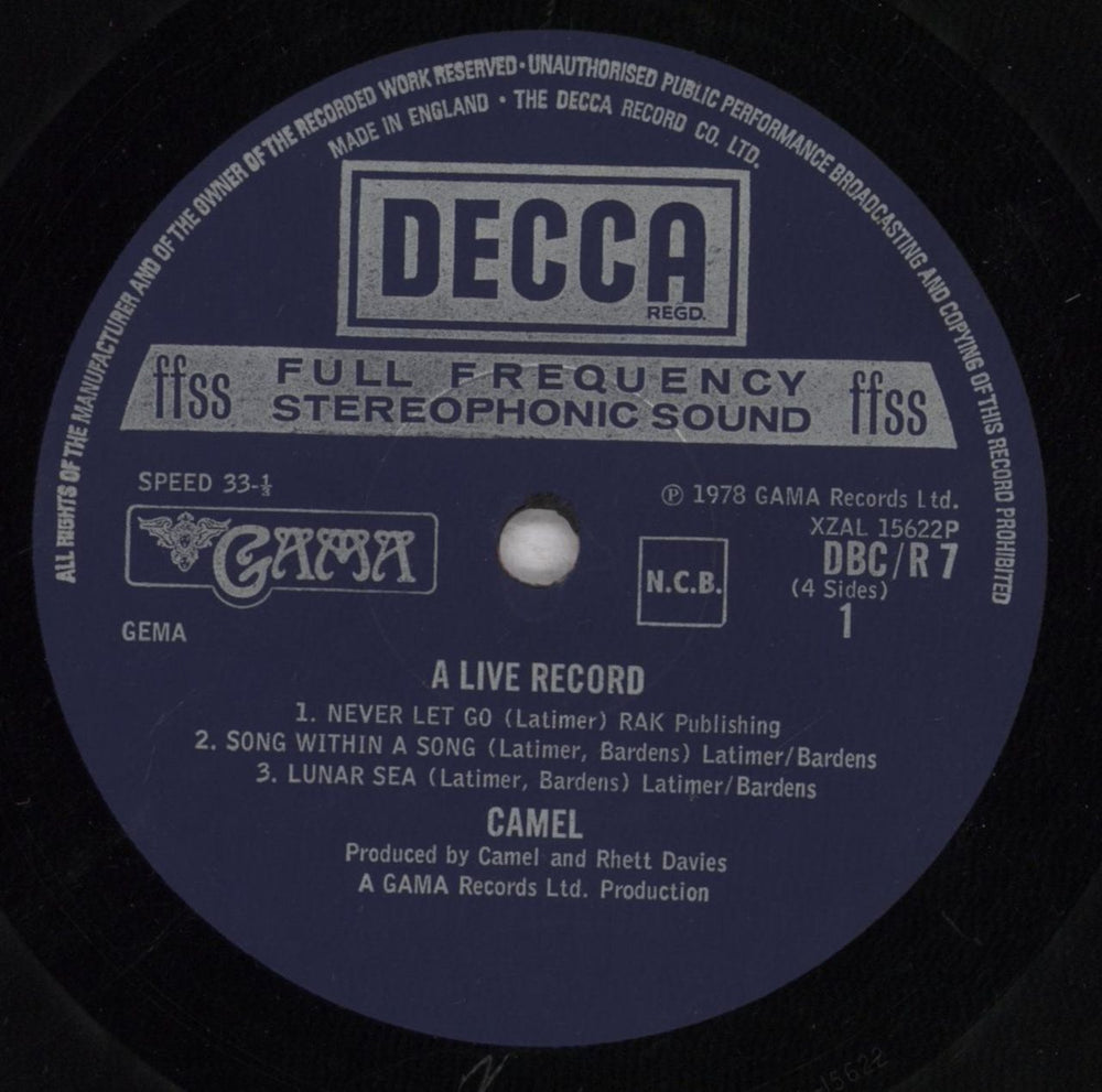 Camel A Live Record - 1st - EX UK 2-LP vinyl record set (Double LP Album) C-L2LAL768234