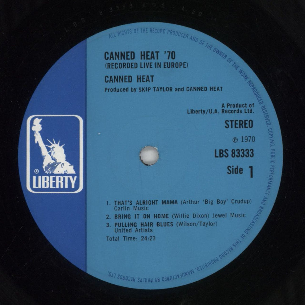 Canned Heat Canned Heat '70 Concert - EX UK vinyl LP album (LP record) CNHLPCA643463