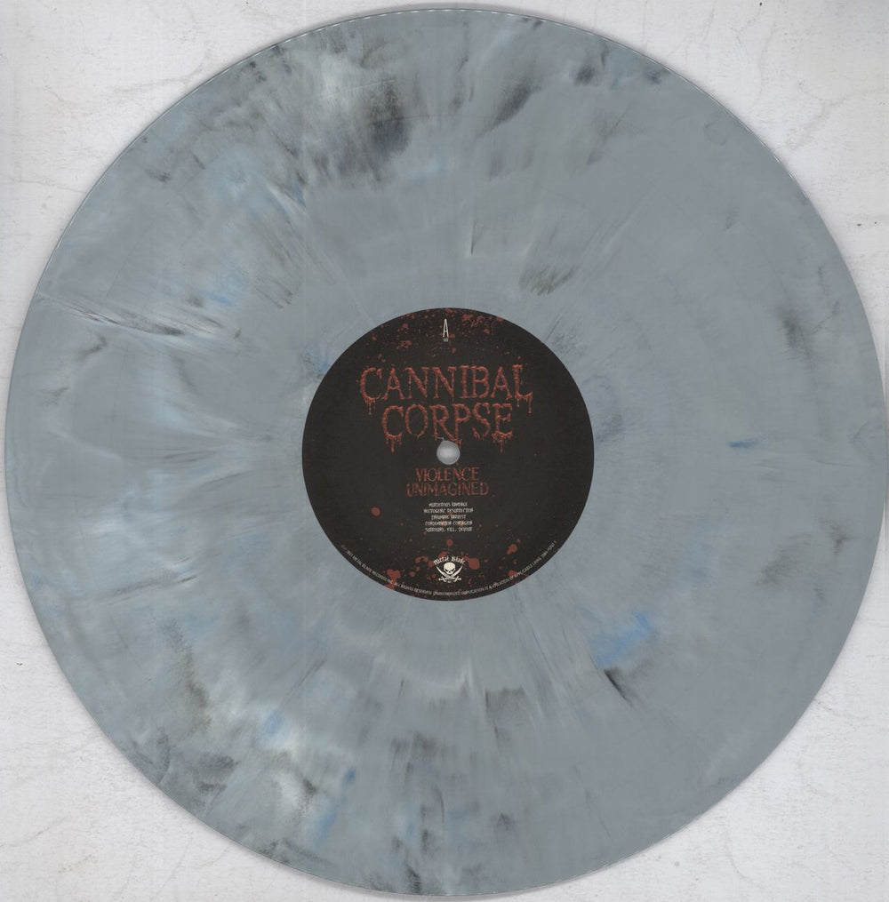 Cannibal Corpse Violence Unimagined - Silver Gray/Blue Marbled Vinyl UK vinyl LP album (LP record) CACLPVI823267