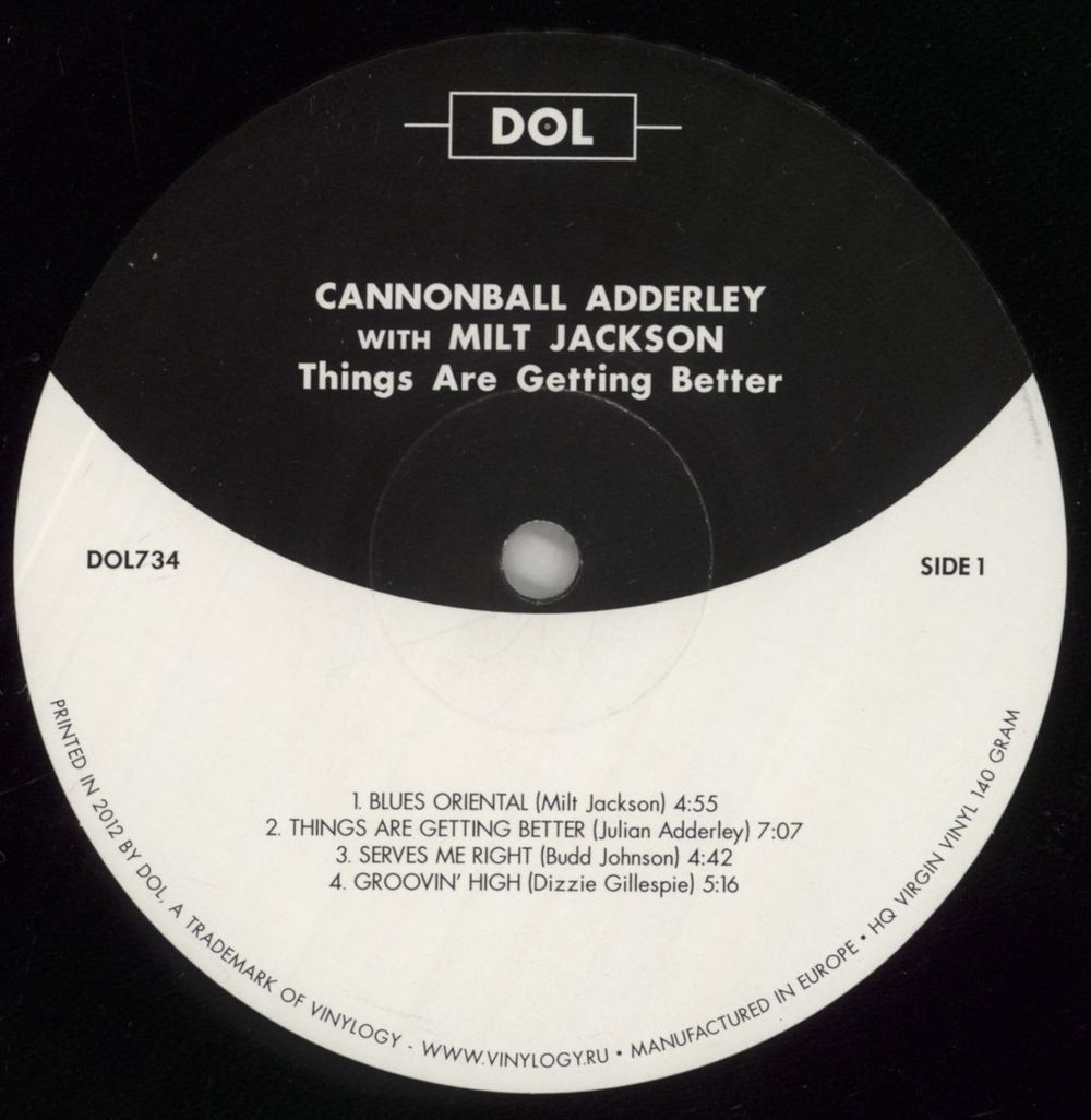 Cannonball Adderley Things Are Getting Better UK vinyl LP album (LP record) ERLLPTH863326