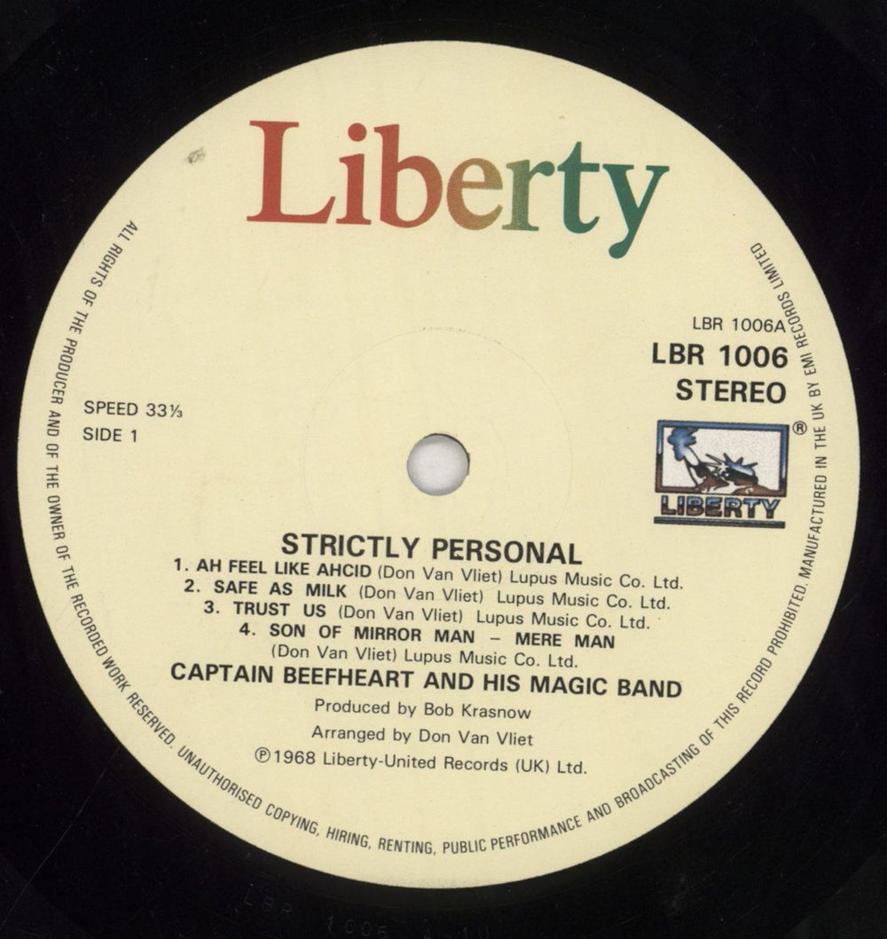 Captain Beefheart & Magic Band Strictly Personal UK vinyl LP album (LP record) CPTLPST392212