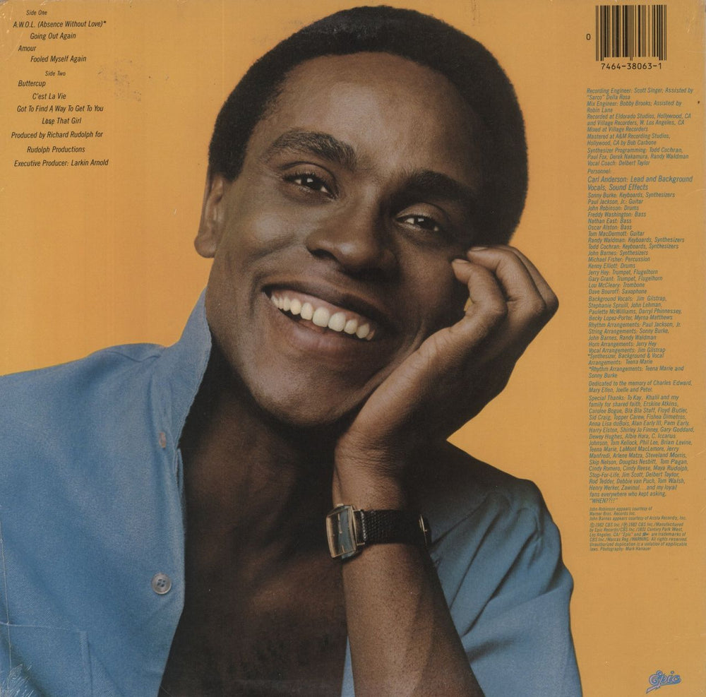 Carl Anderson Absence With Out Love US vinyl LP album (LP record) 074643806312