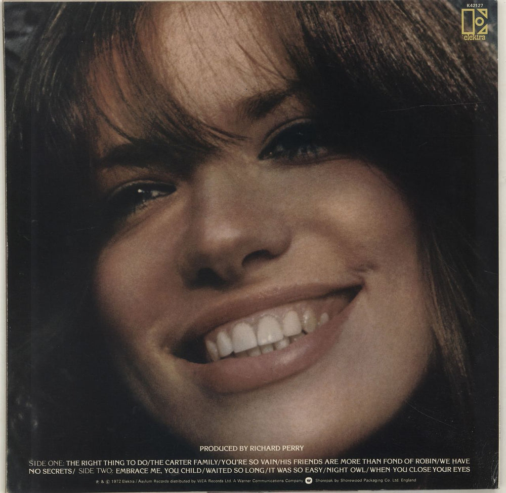 Carly Simon No Secrets - 1st UK vinyl LP album (LP record)