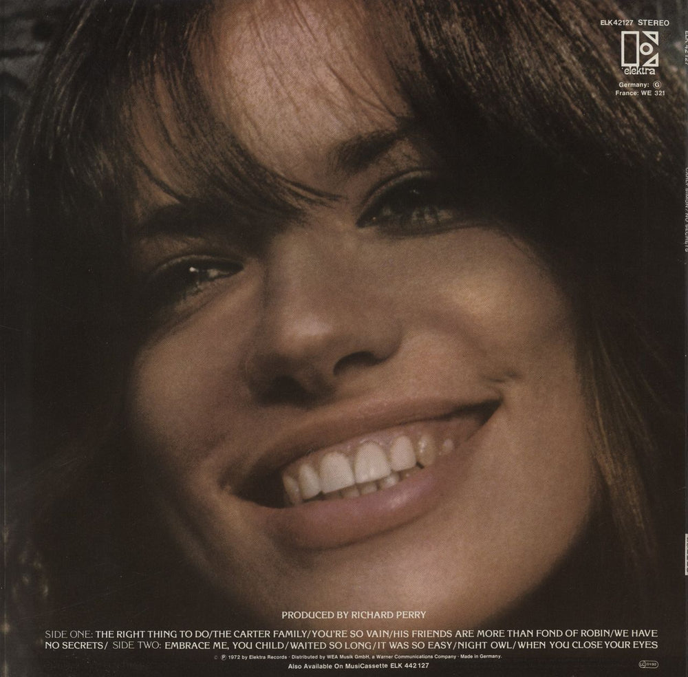 Carly Simon No Secrets - 4th German vinyl LP album (LP record)